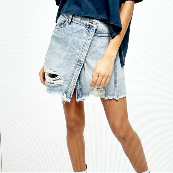 NWT Free People Distressed Skirt - Picture 1 of 10